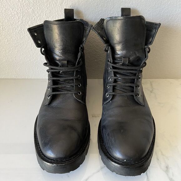 ALLSAINTS Men\'s Whitmore Leather Combat Boots Black Size 41 US 8 main image 4